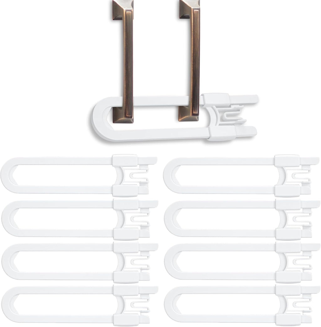 Vmaisi baby sliding cabinet locks 8 pack front view