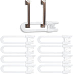 Vmaisi baby sliding cabinet locks 8 pack front view