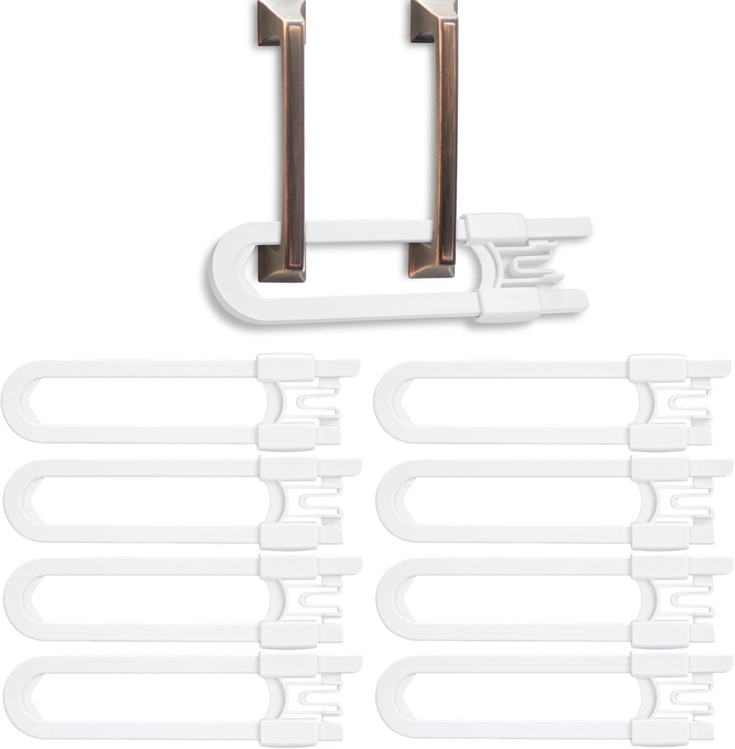 Vmaisi baby sliding cabinet locks 8 pack front view