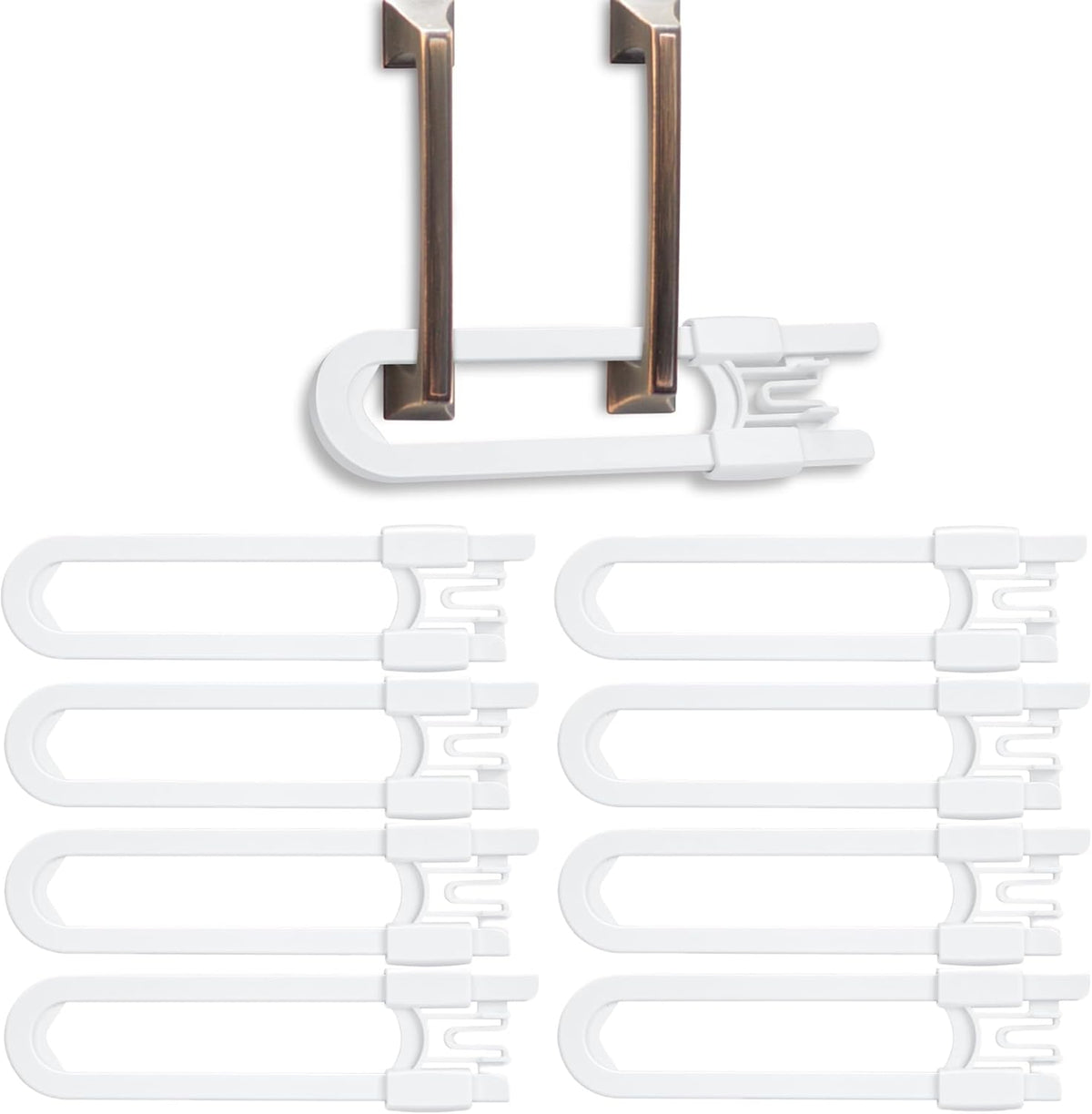 Vmaisi baby sliding cabinet locks 8 pack front view