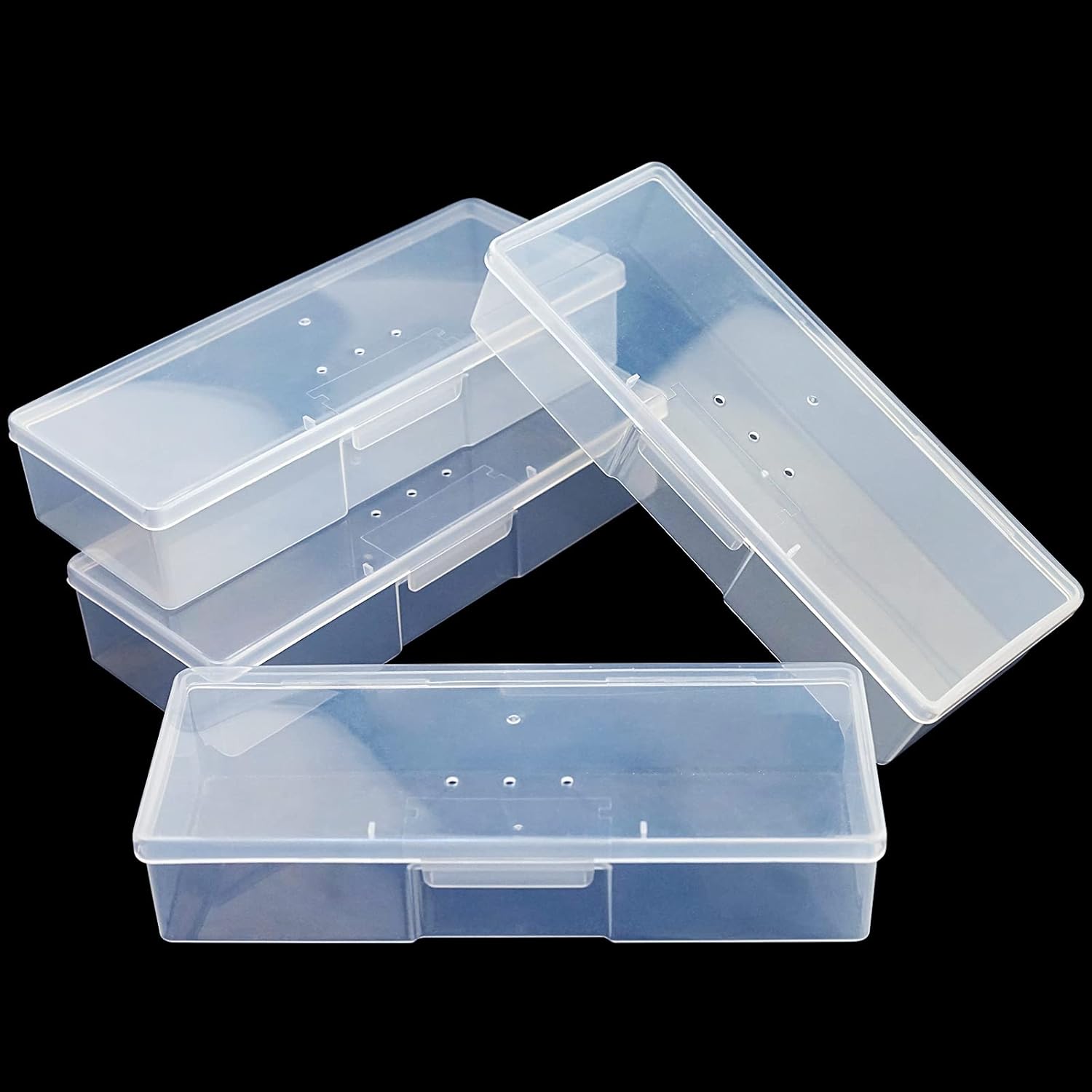 Lokyango clear manicure tool box front view for nail organization