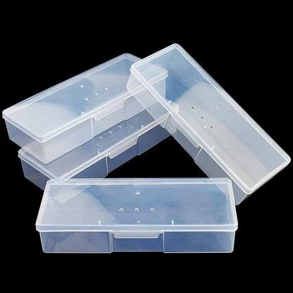 Lokyango clear manicure tool box front view for nail organization