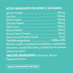 iHeartDogs brand dental powder for reducing bad breath and supporting canine gum health.