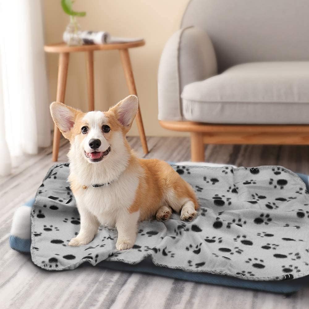 Comsmart puppy blankets six pack colorful paw print design fleece material