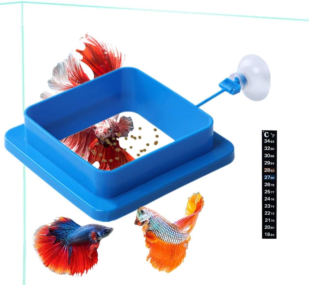 Fish Feeding Ring, Fish Safe Floating Food Feeder Circle Blue, with Suction Cup Aquarium, Square and Round Shape Fish Tank Towels - for Guppy, Betta, Goldfish, Etc (1 Circle) - Image 14