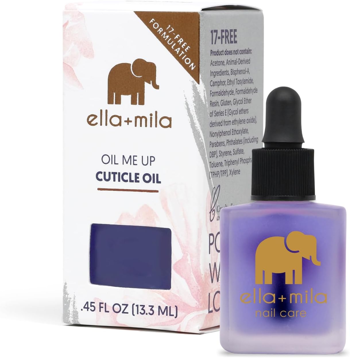ella+mila Premium Cuticle Oil for Nail Growth - Fingernail Care Treatment with Lavender & Vitamin E - Strengthening Nail Oil for Damaged Fingernails - Natural Cuticle Moisturizer (0.45 fl oz) - Image 1