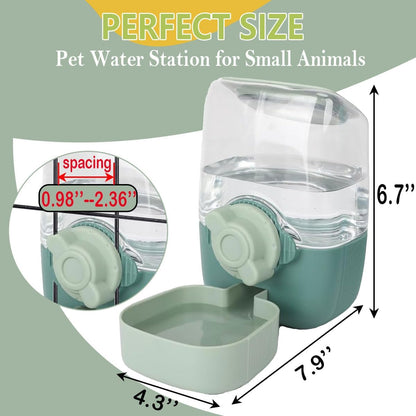 35oz Hanging Automatic Rabbit Water Dispenser, Cage Water Bottle Auto Gravity Pet Water Station for Small Animals, Puppy Kitten Rabbit Chinchilla Hedgehog Ferret, 1L(Green) - Image 3