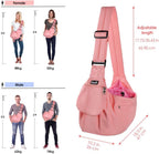 Side view of Lukovee small dog sling in pink