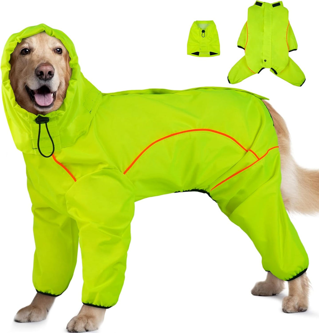 ADNIKIA waterproof dog raincoat front view showing full body coverage