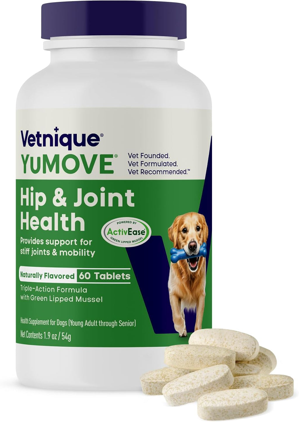 YuMOVE Dog Hip & Joint Supplement, Regular or Advanced Strength - ActivEase Green Lipped Mussel, Glucosamine, Hyaluronic Acid & Omega 3 - Chewable Tablets (300ct Chewable Tablets, Regular Strength) - Image 10