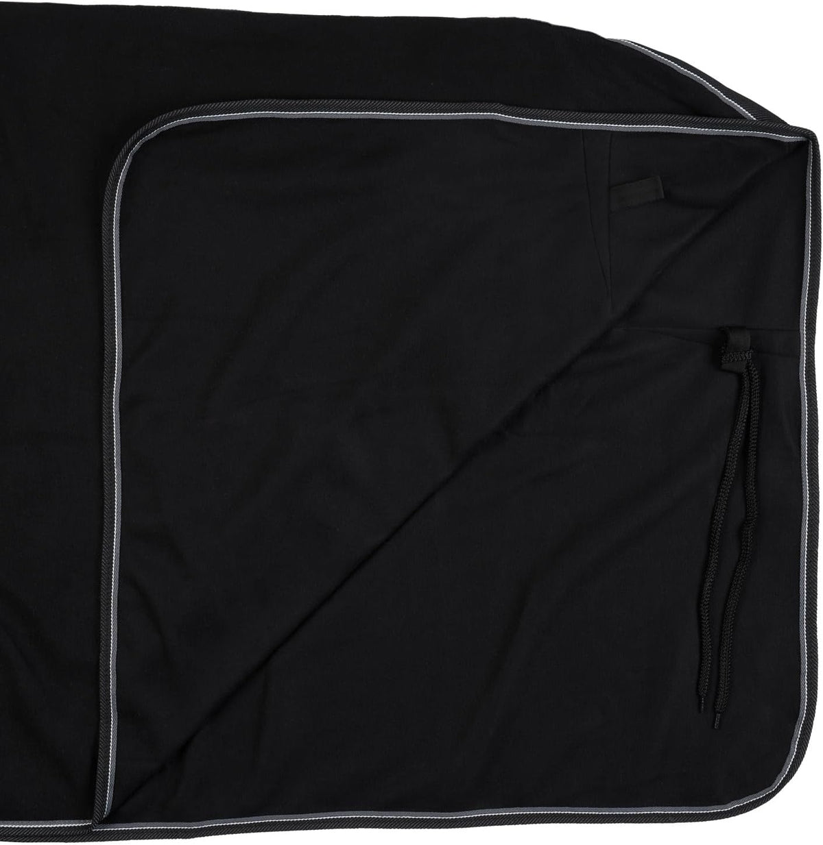 Close up look of the moisture wicking polyester fleece fabric on horse blanket
