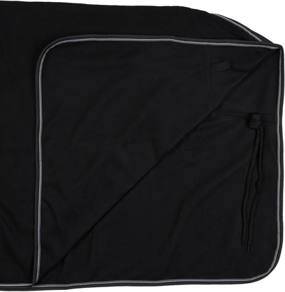 Close up look of the moisture wicking polyester fleece fabric on horse blanket