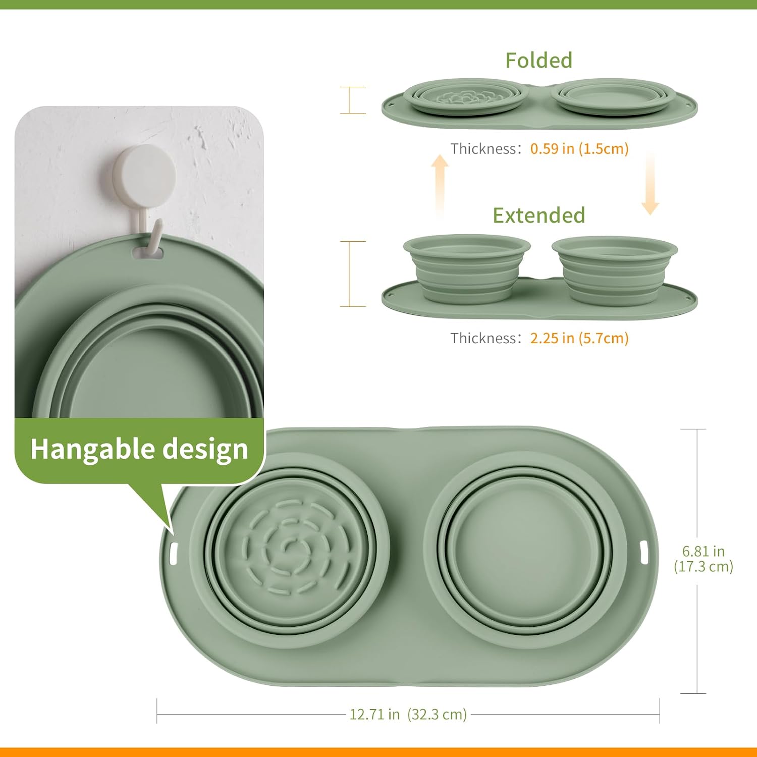Premium food grade silicone double dog diner close up details