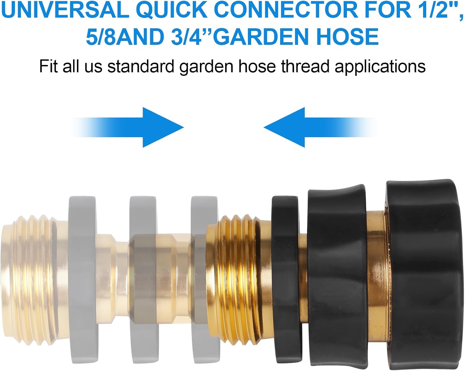 GardEasy leak proof watering fittings layout showing all eight pieces included in the premium pack.