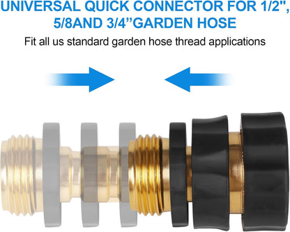 GardEasy leak proof watering fittings layout showing all eight pieces included in the premium pack.