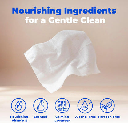 Gentle hypoallergenic cat and dog cleaning wipe clearing mud from puppy paws.
