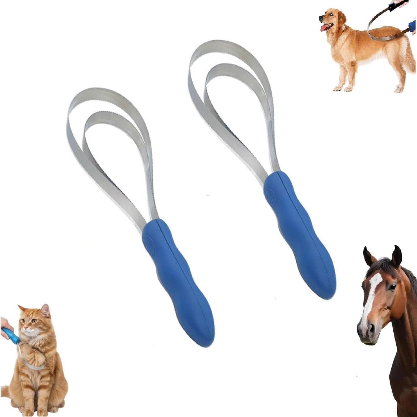 Dual Sided Shedding Blade for Cats, Horse Brush for Shedding, Grooming Blade,Animal Hair Brush with Stainless Steel, With Abs Grip Shedding Blade, Grooming Pet Cuts Hair Dual Tooth (3) - Image 9