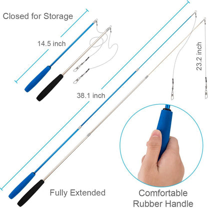 JIARON telescopic carbon fiber pet wand extended to full length for play