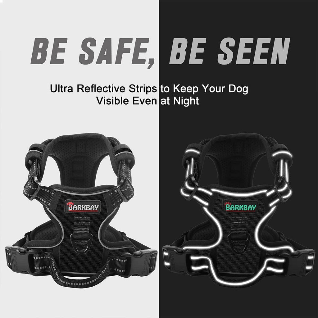 Barkbay dog harness reflective strips nighttime view