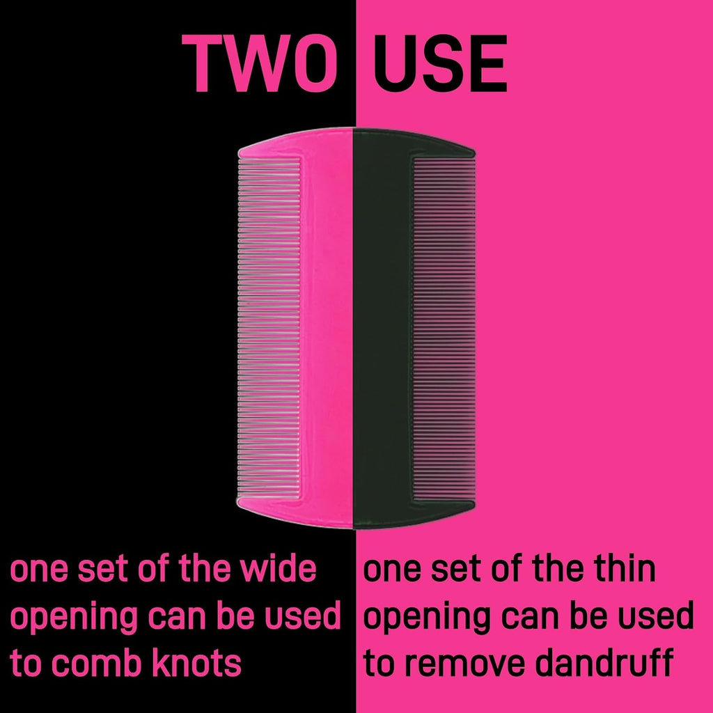 Pumtus double sided pet comb dense teeth side close up for dandruff removal.