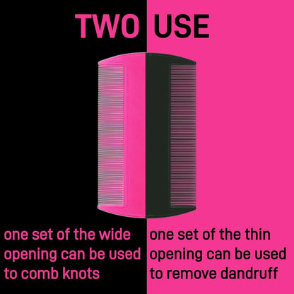 Pumtus double sided pet comb dense teeth side close up for dandruff removal.
