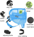 Toseky dog backpack harness close up of adjustable secure plastic buckles