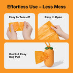 VETRESKA Dog Poop Bag Dispenser with Citrus Scented Waste Bags, Leak Proof, Extra Thick and Large Pet Poop Bags for Walking Dog and Cats Litter, 1 Count Holder and 105 Bags, Orange - Image 9