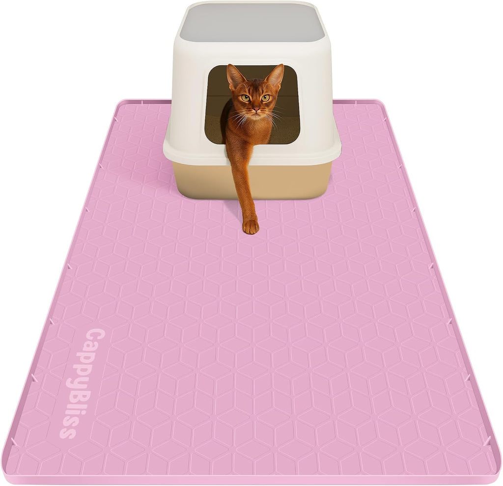 Large Cat Mat for Litter Box, 34"x22" Waterproof Silicone Mat with Litter Trapping, Easy Clean & Non-Slip Floor Pad for Indoor Cats, Dark Gray - Image 9