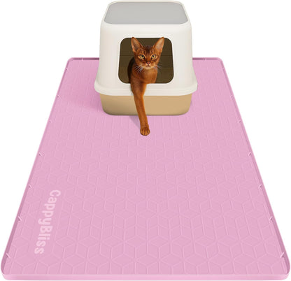 Large Cat Mat for Litter Box, 34"x22" Waterproof Silicone Mat with Litter Trapping, Easy Clean & Non-Slip Floor Pad for Indoor Cats, Dark Gray - Image 9