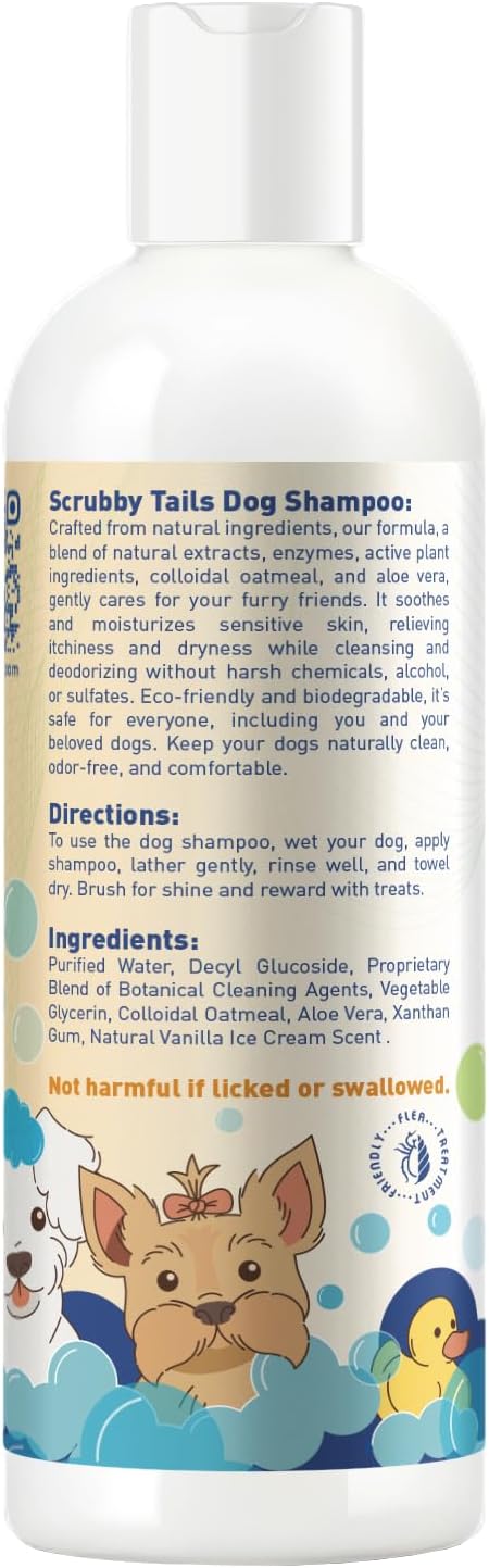 Organic Dog Shampoo - Puppy Oatmeal Shampoo for Itchy Skin Relief - Hypoallergenic for Sensitive Skin, for Dogs of All Ages, Deodorizes, Tearless, Made in USA, 16oz (Vanilla Ice Cream) - Image 9