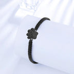 Waterproof stainless steel paw print cremation locket bracelet close up