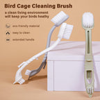 Extended handle pet cage cleaner brush by MANON ROSA for parrot cages and animal kennels