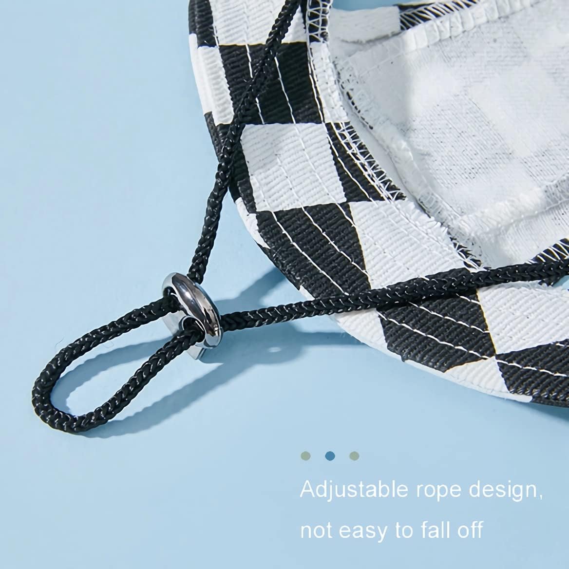 Adjustable drawstring detail on cotton dog sun cap