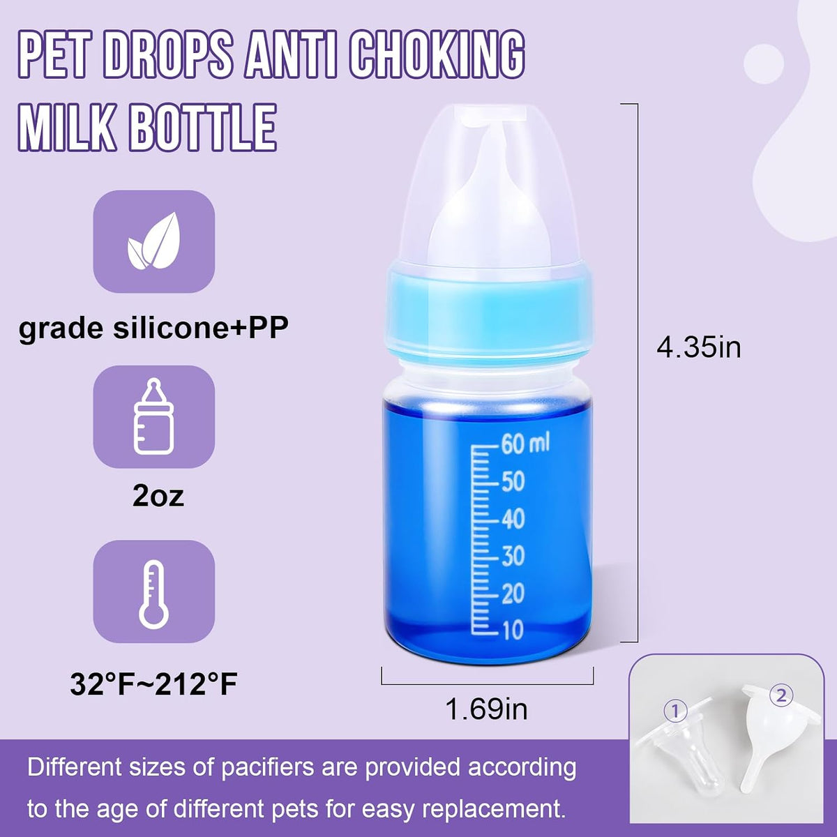 BPA free UMETASS kitten bottle feeding kit being prepared for sanitization