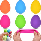 Howzcci 6 pack easter eggs stress balls front view showing six assorted colors