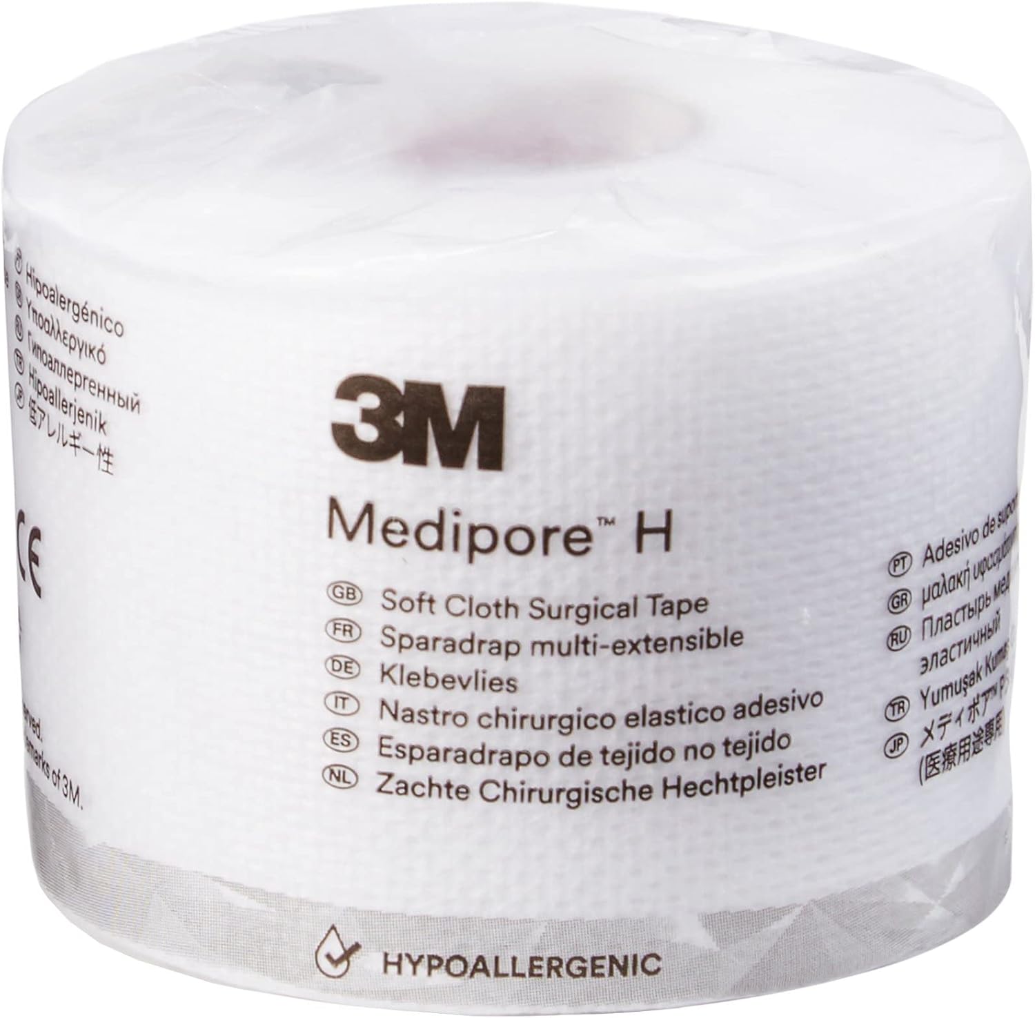 3M Medipore H Perforated Medical Tape front view of the single roll packaging