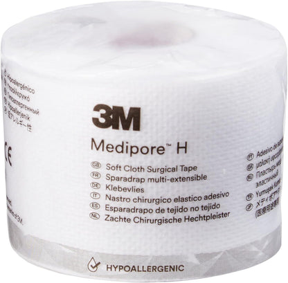 3M Medipore H Perforated Medical Tape front view of the single roll packaging