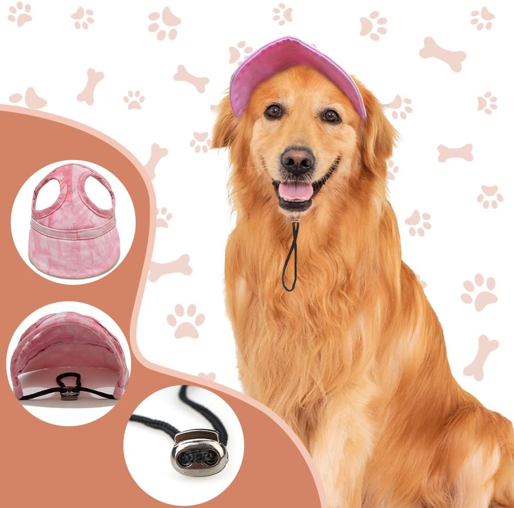 Red Auiepet dog baseball cap showing ear hole design