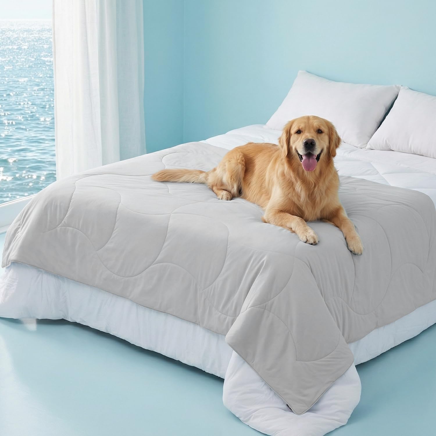 ZOMISIA Premium Cooling Blanket for Large Dogs - Q-MAX>0.5 Breathable Washable Dog Cooling Mat, Travel Soft Pet Summer Essentials, Grey, 40"x50" - Image 15