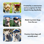 PupLid large dog hat with ear holes for secure fit