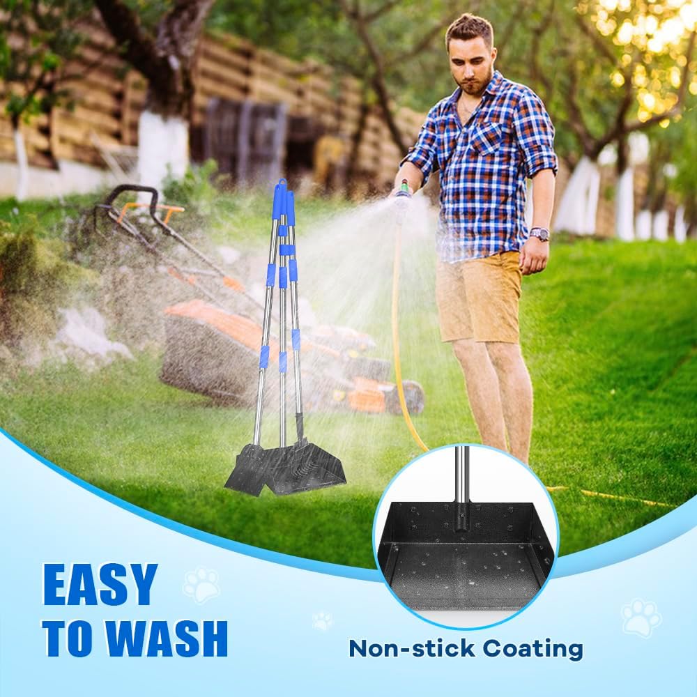 Weatherproof rust resistant pet poop scooper kit disassembled for compact storage.