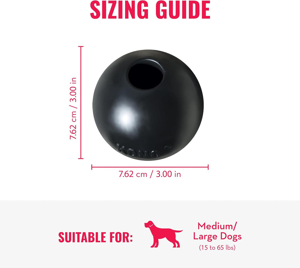 Kong Extreme Ball toy showing hollow treat stuffing center