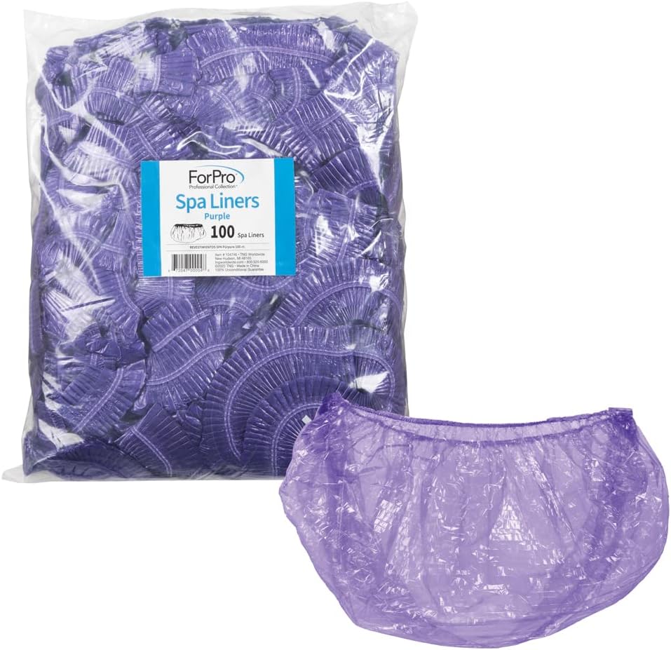 ForPro Professional Collection purple disposable spa liners front view