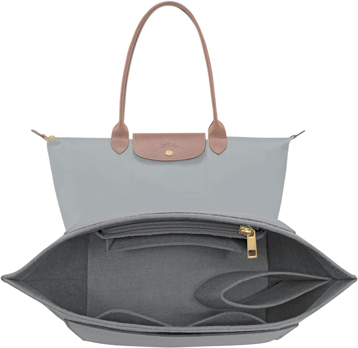 LOUKAYCCI Felt Purse Organizer Insert for Longchamp Le Pliage L Handbag Insert (Large, Black) - Image 13