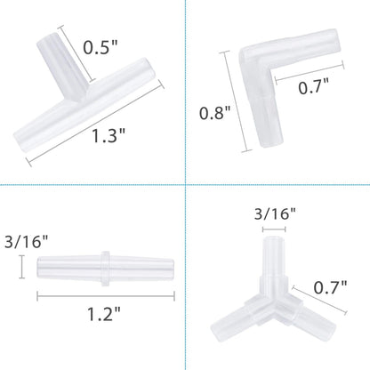 Pawfly forty piece fish tank airline connectors kit organized by type for aquarium hobbyists