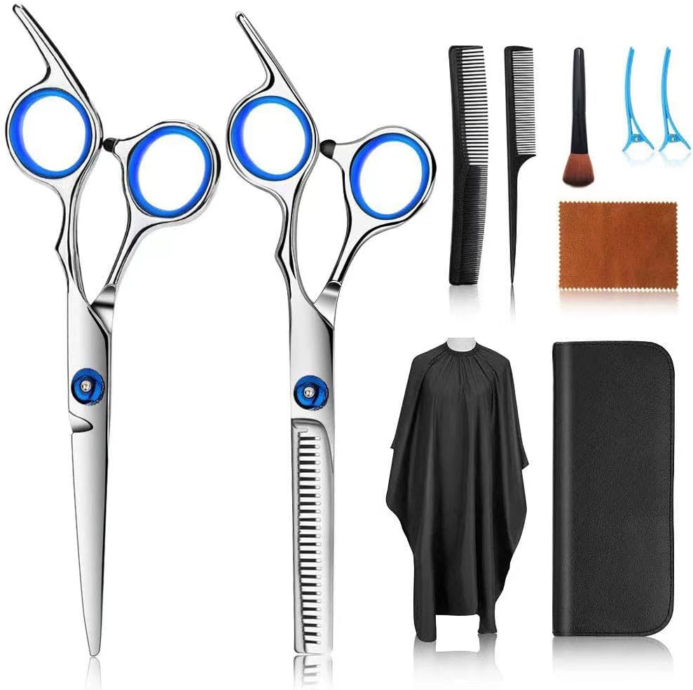 FATHABY professional hair cutting scissors kit complete ten piece salon set front view