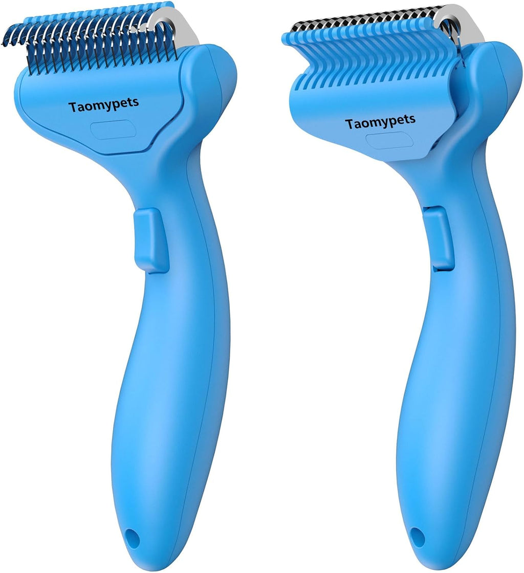 Self Cleaning Grooming Rake Brush for Shedding Gently Removes Loose Undercoat Mats Tangled Deshedding Grooming Tool for Dogs Cats Extra Wide (White) - Image 9