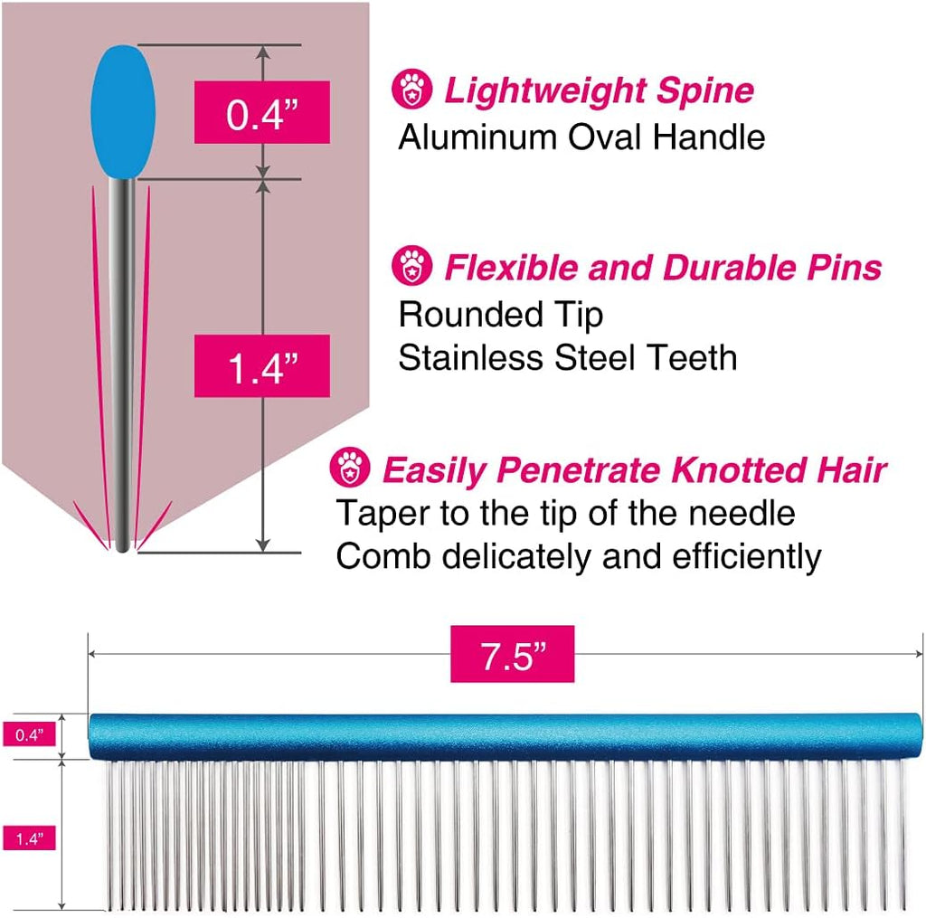 Claw Claws pet grooming comb showcasing the patented oval spine design for ergonomic grip