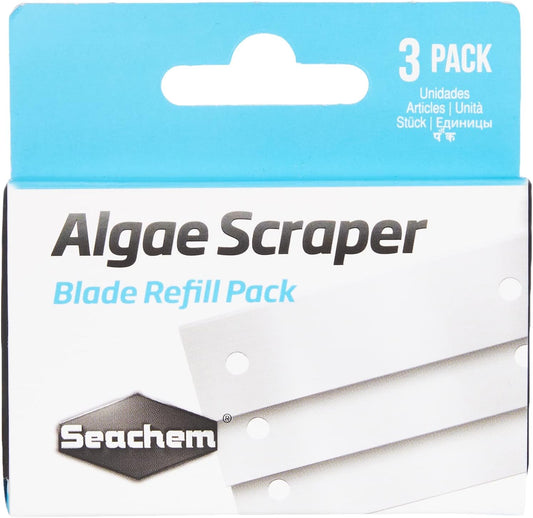 Seachem Laboratories Algae Scraper Replacement Blades front pack shot for aquarium maintenance.