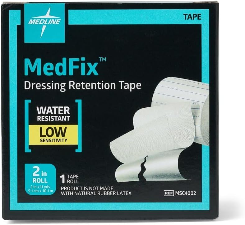 Medline MedFix non woven fabric tape roll showing the 2 inch width profile